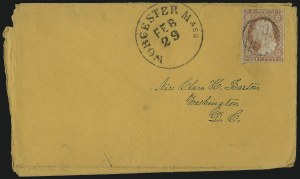 Sale 996, Lot 3158, 3c Dull Red Shades - Covers and Groups