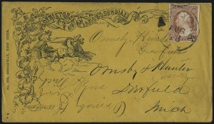 Sale 996, Lot 3175, 3c Dull Red Shades - Covers and Groups