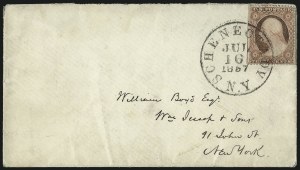 Sale 996, Lot 3206, 1857 3c Perforated Issue - Type II