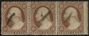 Sale 996, Lot 3217, 1857 3c Perforated Issue - Type III Flaws and Varieties