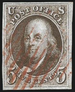 Sale 997, Lot 5065, 5c 1847 Issue (Scott 1 and shades)