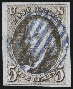 Sale 997, Lot 5067, 5c 1847 Issue (Scott 1 and shades)