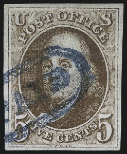 Sale 997, Lot 5070, 5c 1847 Issue (Scott 1 and shades)