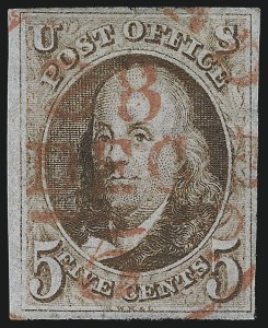 Sale 997, Lot 5071, 5c 1847 Issue (Scott 1 and shades)