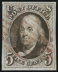 Sale 997, Lot 5075, 5c 1847 Issue (Scott 1 and shades)