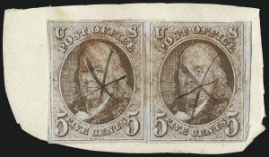 Sale 997, Lot 5077, 5c 1847 Issue (Scott 1 and shades)