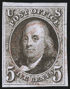 Sale 997, Lot 5080, 5c 1847 Issue (Scott 1 and shades)