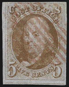 Sale 997, Lot 5084, 5c 1847 Issue (Scott 1 and shades)