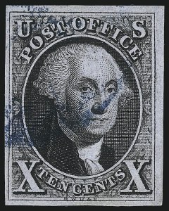 Sale 997, Lot 5092, 10c 1847 Issue (Scott 2)