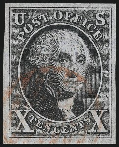 Sale 997, Lot 5096, 10c 1847 Issue (Scott 2)