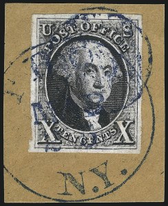 Sale 997, Lot 5104, 10c 1847 Issue (Scott 2)