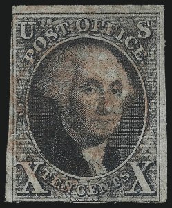 Sale 997, Lot 5105, 10c 1847 Issue (Scott 2)