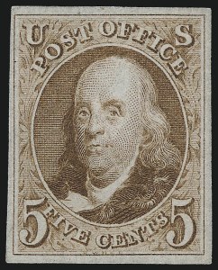 Sale 997, Lot 5109, 1875 Reproduction of 1847 Issue (Scott 3-4)