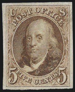 Sale 997, Lot 5110, 1875 Reproduction of 1847 Issue (Scott 3-4)