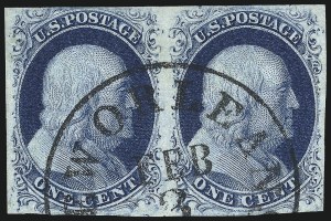 Sale 997, Lot 5130, 1c 1851-56 Issue (Scott 5-9)