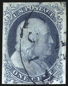 Sale 997, Lot 5137, 1c 1851-56 Issue (Scott 5-9)