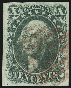Sale 997, Lot 5174, 10c and 12c 1851-56 Issue (Scott 13-17)