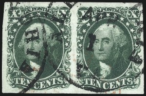 Sale 997, Lot 5190, 10c and 12c 1851-56 Issue (Scott 13-17)