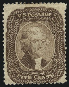 Sale 997, Lot 5257, 3c-5c 1857-60 Issue (Scott 25-30A)