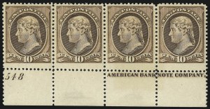 Sale 997, Lot 5628, 1881-87 American Bank Note Co. Issues (Scott 205-218)