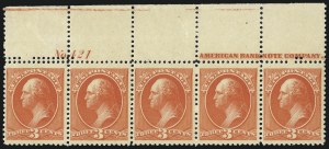 Sale 997, Lot 5641, 1881-87 American Bank Note Co. Issues (Scott 205-218)