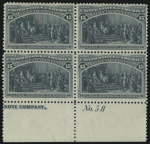 Sale 997, Lot 5686, 1893 Columbian Issue (10c thru $1.00, Scott 237-241)