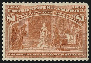 Sale 997, Lot 5700, 1893 Columbian Issue (10c thru $1.00, Scott 237-241)