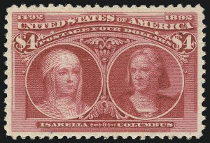 Sale 997, Lot 5723, 1893 Columbian Issue ($2.00 thru $5.00, Scott 242-245)