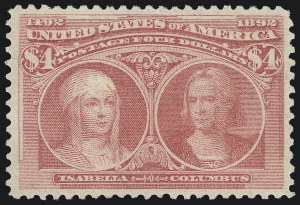 Sale 997, Lot 5725, 1893 Columbian Issue ($2.00 thru $5.00, Scott 242-245)