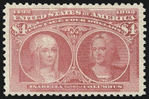 Sale 997, Lot 5727, 1893 Columbian Issue ($2.00 thru $5.00, Scott 242-245)