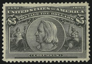 Sale 997, Lot 5730, 1893 Columbian Issue ($2.00 thru $5.00, Scott 242-245)