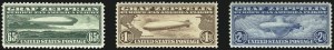 Sale 997, Lot 6156, Air Post Graf Zeppelin Issue (Scott C13-C15)