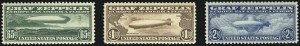 Sale 997, Lot 6160, Air Post Graf Zeppelin Issue (Scott C13-C15)