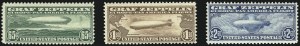Sale 997, Lot 6162, Air Post Graf Zeppelin Issue (Scott C13-C15)