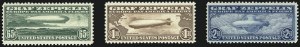 Sale 997, Lot 6165, Air Post Graf Zeppelin Issue (Scott C13-C15)