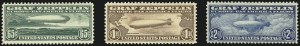 Sale 997, Lot 6171, Air Post Graf Zeppelin Issue (Scott C13-C15)
