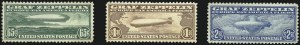 Sale 997, Lot 6173, Air Post Graf Zeppelin Issue (Scott C13-C15)