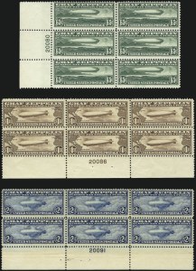 Sale 997, Lot 6177, Air Post Graf Zeppelin Issue (Scott C13-C15)