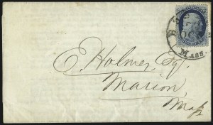 Sale 998, Lot 482, Perforated Stamps From Plate One Late On Cover