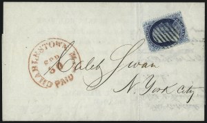 Sale 998, Lot 486, Perforated Stamps From Plate One Late On Cover