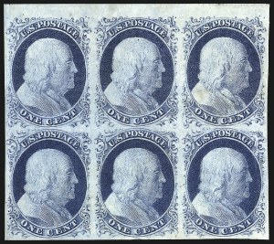 Sale 998, Lot 69, Plate One Late - Position 4R1L Type II and Block with 7R1L