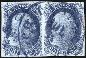 Sale 998, Lot 70, Plate One Late - Position 4R1L Type II and Block with 7R1L