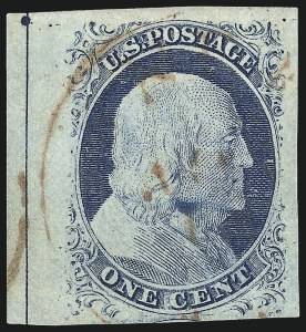 Sale 998, Lot 74, Plate One Late - Top Row of Right Pane