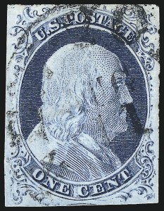 Sale 998, Lot 79, Plate One Late - Top Row of Right Pane