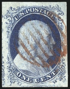 Sale 998, Lot 81, Plate One Late - Top Row of Right Pane