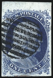 Sale 998, Lot 82, Plate One Late - Top Row of Right Pane