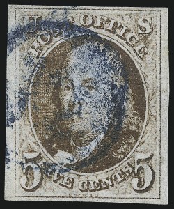 Sale 1007, Lot 2077, 5c 1847 Issue (Scott 1)
