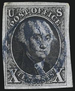 Sale 1007, Lot 2087, 10c 1847 Issue (Scott 2)