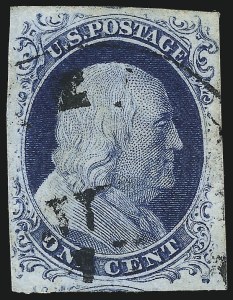 Sale 1007, Lot 2106, 1c-10c 1851-56 Issue (Scott 7-16)
