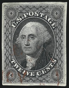 Sale 1007, Lot 2128, 12c 1851-56 Issue (Scott 17)